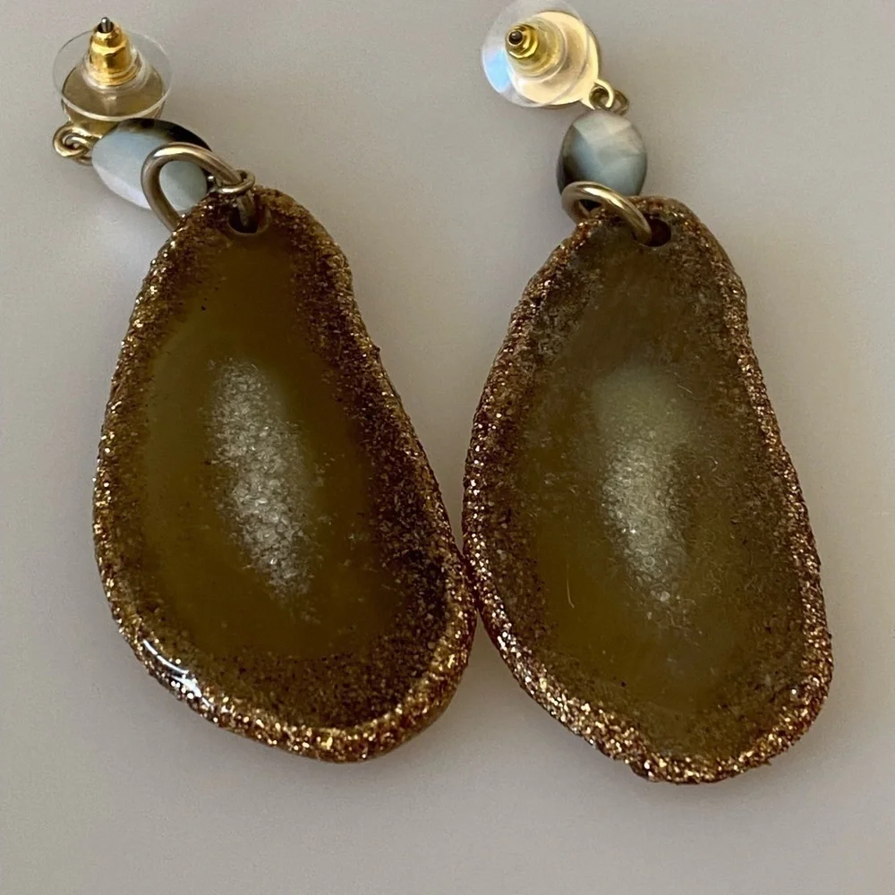 Earrings Drops Drops Acrylic Stone Design Vintage 3.5”